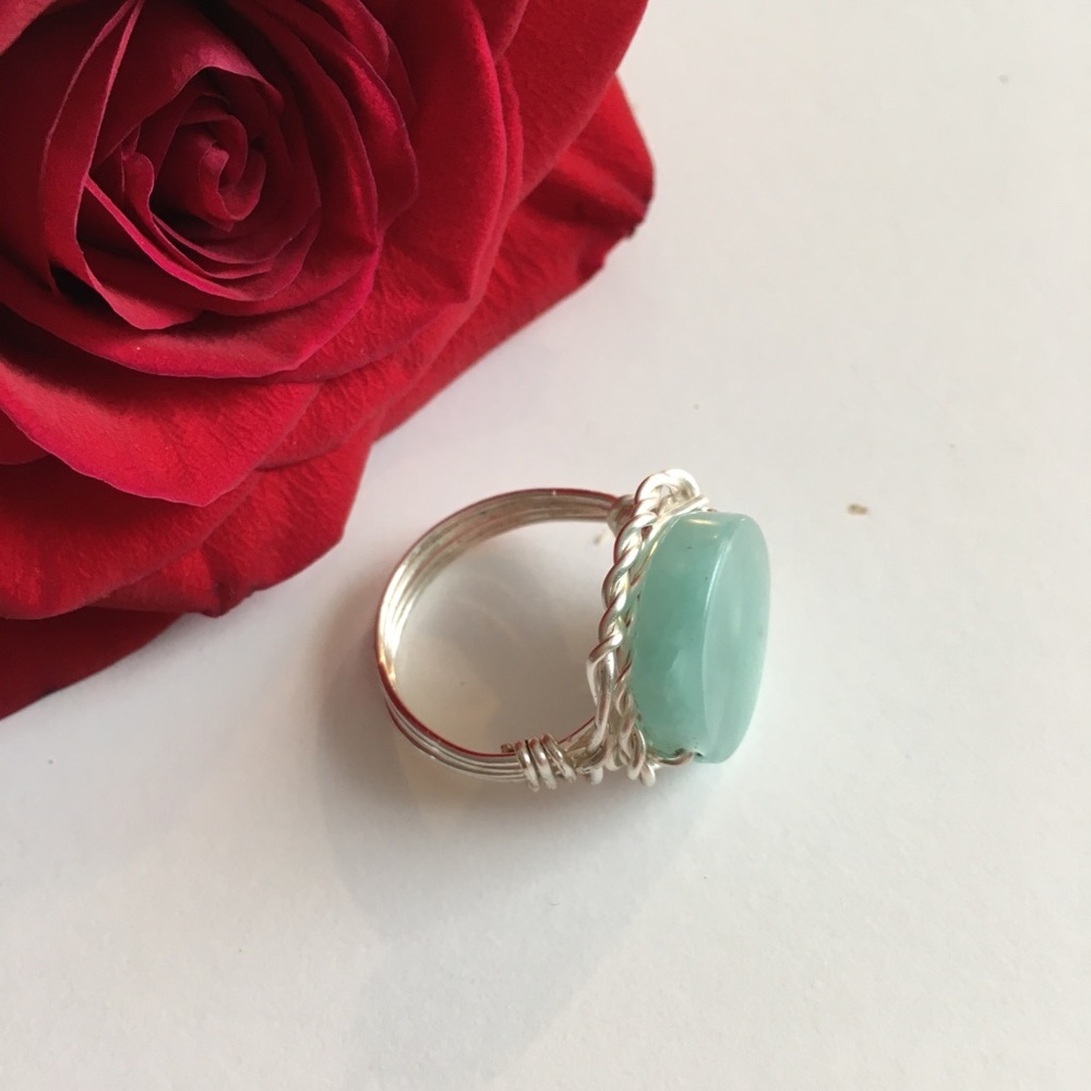 Handmade tarnish resistant wire wrapped ring.